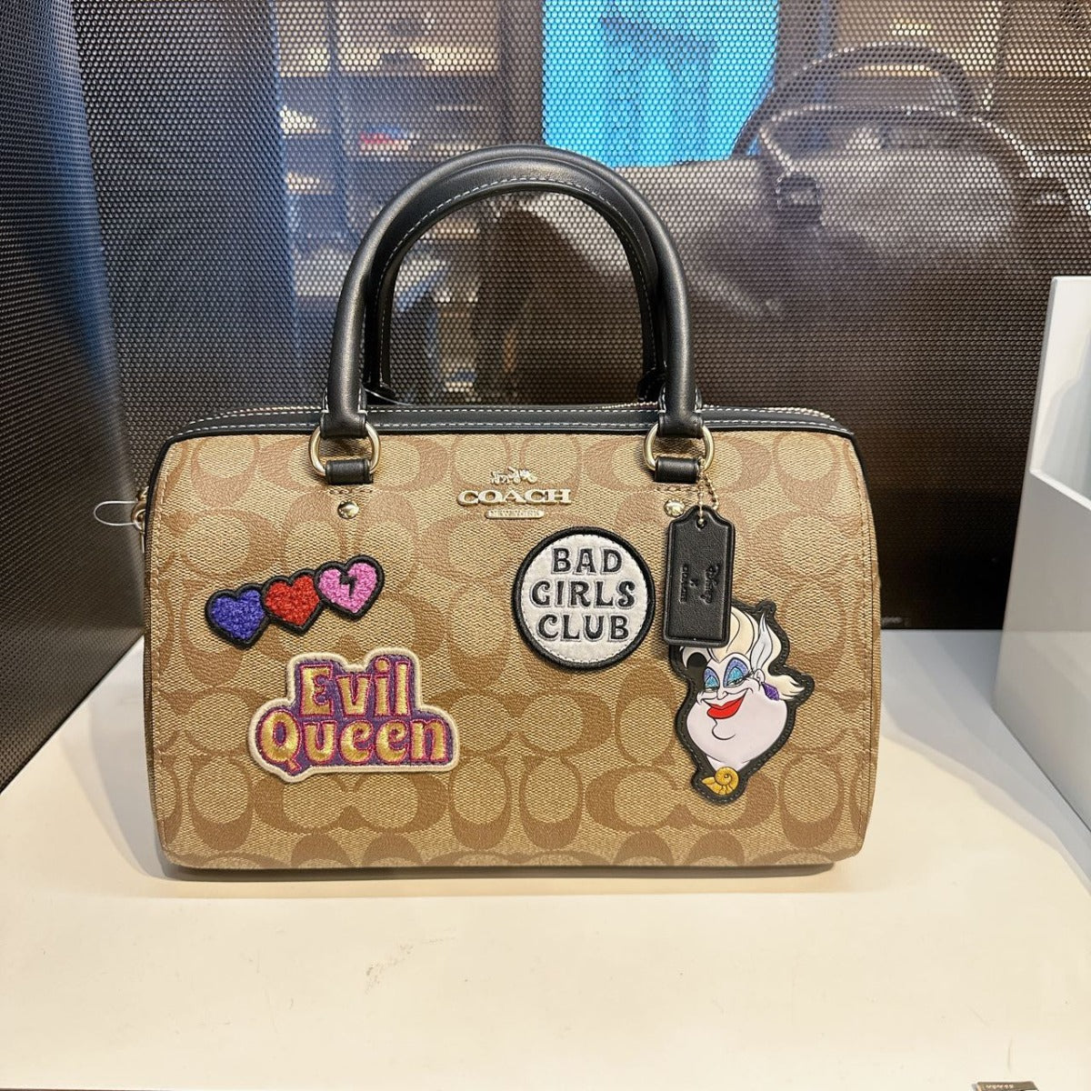 Coach CC149 Disney X Coach Rowan Satchel In Signature Canvas Gold/Khaki Multi Coach CC149 Disney X Coach Rowan Satchel In Signature Canvas Gold/Khaki Multi